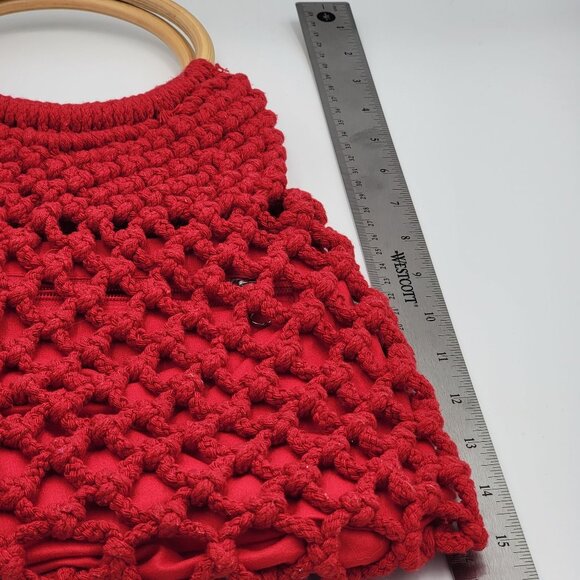 Crochet Tote handbag purse, boho granny core knitted purse. By Top Shop - Picture 7 of 16